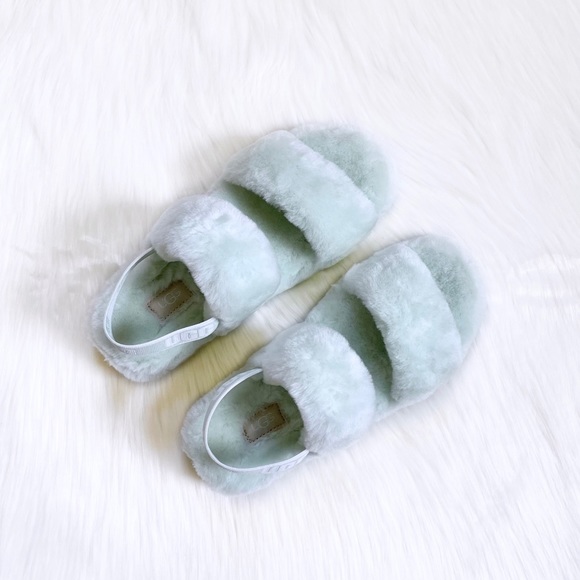 UGG Oh Yeah Slide Slipper Sandals In Retro Mint - Picture 4 of 8